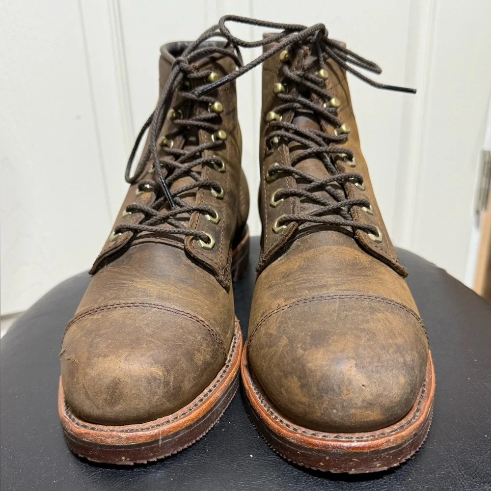 Chippewa LLBean Katahdin Iron Works Engineer Cap Toe Boots Brown Men’s 8.5 D